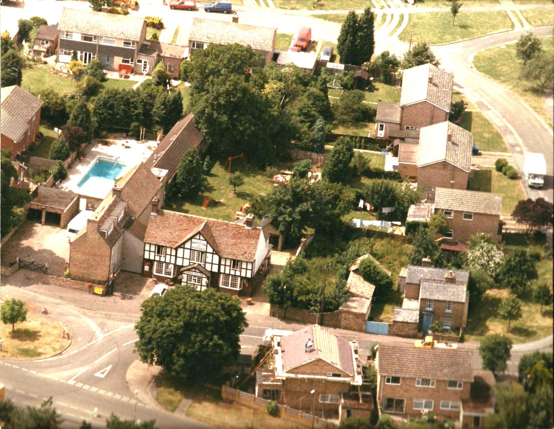 Waggon & Horses from the air 