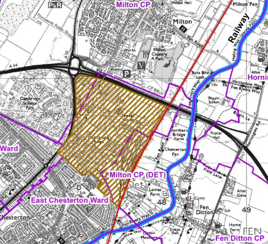 Cambridge Northern Fringe East map