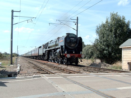Oliver Cromwell at Fen Road level crossing