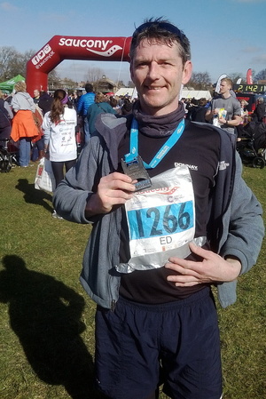 Parents running Cambridge Half Marathon